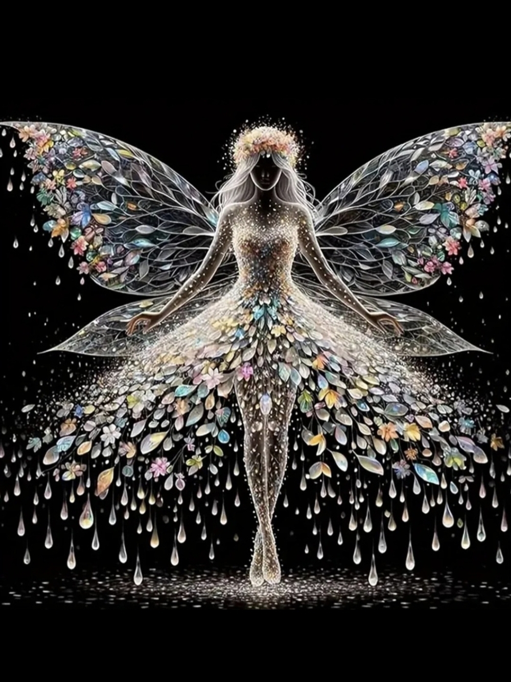 Pink Floral Raindrop Ballerina Fairy 5D Diamond Painting Kit New